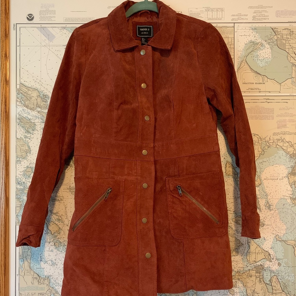 Genuine Leather Suede Jacket - Forever 21